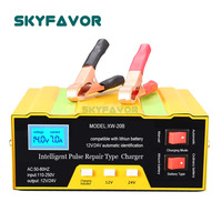 Chargeur de batterie de voiture intelligent rapide 12V 24V universel pour batteries au plomb et au lithium avec réparation par impulsions