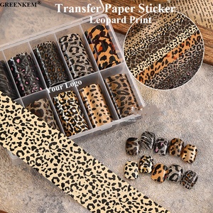 Láminas de Transferencia de Papel con Estampado de Animales (Leopardo y <span class=keywords><strong>Serpiente</strong></span>) para Decoración de <span class=keywords><strong>Uñas</strong></span>, en Caja, 4*100CM, Rollo de Lámina de Transferencia para <span class=keywords><strong>Uñas</strong></span> Otoño-Invierno - Product Image 1