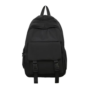 Unisex Simple Fashion Multifunctional Casual Large Capacity School <b>Backpack</b> Pure Colour <b>Student</b> Rucksack Waterproof Nylon Zipper - Product Image 2