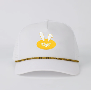 Gorra de golf deportiva de 5 paneles con cuerda personalizada al por mayor, diseño de logotipo con parche de PVC, poliéster blanco, orificios cortados con láser, impermeable, para golf y béisbol - Product Image 5