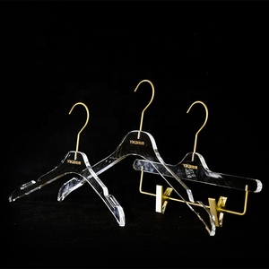 एक्रिलिक/Lucite लक्जरी कपड़े हैंगर 360 डिग्री कुंडा गोल्डन हुक - Product Image 1