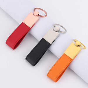 <b>Keychain</b> Metal Logo Promotional Custom Luxury Personalized Engraved Laser Engravable Blank Metal Custom Leather <b>Keychain</b> - Product Image 4