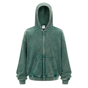 Sudadera con Capucha de Felpa de Algodón de 430 g/m², de Alta Calidad, con Cremallera YKK, Personalizada, Talla Grande, Lavada al Ácido, con Bordado y Estampado - Product Image 4