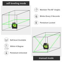 Niveau laser Huepar 901CG à auto-nivellement, 360° horizontal, ligne croisée, mode impulsion multi-extérieur, 5 lignes, faisceau vert
