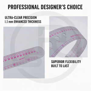 Regla Curva Transparente <span class=keywords><strong>de</strong></span> PVC <span class=keywords><strong>de</strong></span> 61 cm, Modelo 6261, para Diseño <span class=keywords><strong>de</strong></span> Patrones <span class=keywords><strong>de</strong></span> Ropa <span class=keywords><strong>y</strong></span> Escalado <span class=keywords><strong>de</strong></span> Tallas - Product Image 3
