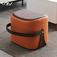 Modern Home Barrel Fuß schemel Wohnzimmer Leder Ottomane Hocker Cahir