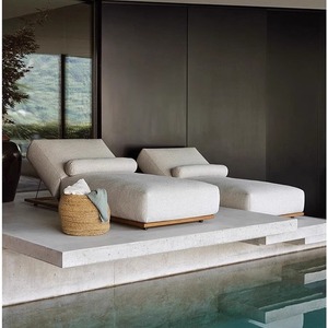 Chaise longue de piscine extérieure en aluminium imperméable pour hôtel et jardin, transat de patio, lit de repos en aluminium - Product Image 3