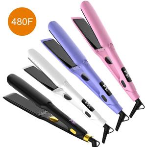 Plancha profesional de pelo de queratina para salón de titanio nano, plancha plana con etiqueta privada lcd - Product Image 5
