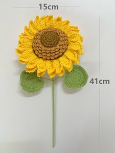 Graduation Teacher's Day <b>Gift</b> Crochet Hand Woven Flowers Wholesale Custom Knitted Sunflower - Product Image 5