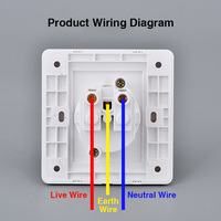 Enchufe de Pared Decorativo de Panel Grande sin Bordes, 2 Puertos, 16A, Clasificación IP20, Enchufe Eléctrico Moderno y Minimalista para el Hogar (PC+Cobre)