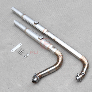 Pour moteur Harley EVO 1986-2025 |   Échappement personnalisé 2-into-2 <span class=keywords><strong>à</strong></span> découpe oblique - Product Image 1