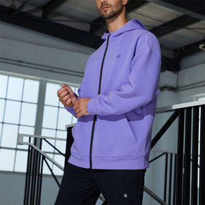 Chaquetas <span class=keywords><strong>DE</strong></span> <span class=keywords><strong>TRABAJO</strong></span> atléticas personalizadas Sudadera con capucha <span class=keywords><strong>de</strong></span> gran tamaño Hombres Sudaderas con cremallera frontal con bolsillo - Product Image 4