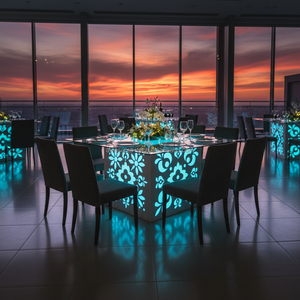 LED Cube Base Plastic 5ft 6ft 8ft Dining <strong>Table</strong> Folding Banquet Outdoor Furniture for Hotels Romantic Events Square Wedding Decor - Product Image 1