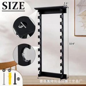 Estante de pared para bates de béisbol, de madera maciza, de varias capas, para exhibir y almacenar en la sala de estar - Product Image 2