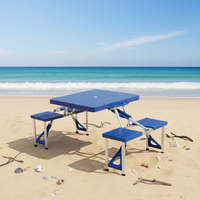 Table de camping pliable en alliage d'aluminium 4 places, design moderne, empilable, légère, durable, mobilier d'extérieur pour jardin