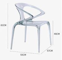 Chaise de salle à manger en plexiglas personnalisée transparente et moderne de la société nouveauté meubles de maison garantie de 3 ans modèle YGL-ash1291