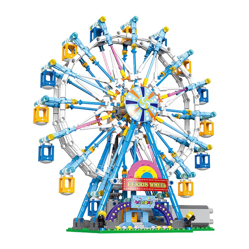 Rotierende Riesenrad-Bausteine Set Spielzeug mit Beleuchtungs set Carnival Amusement Park Construction Kits für Kinder