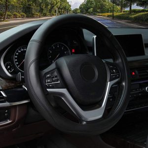 Housse de <span class=keywords><strong>volant</strong></span> en <span class=keywords><strong>cuir</strong></span> microfibre avec poignée universelle Housse de <span class=keywords><strong>volant</strong></span> de voiture avec sensation de confort - Product Image 1