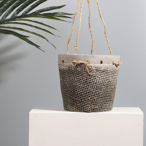 Fantaisie jute design effet intérieur extérieur décoratif ciment planteurs suspendus/béton flottant pots succulents pour <span class=keywords><strong>jardin</strong></span> - Product Image 3