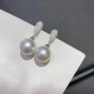 Orecchini a perno da sposa con perle finte da donna, gioielli alla moda dolci ed eleganti - Product Image 5