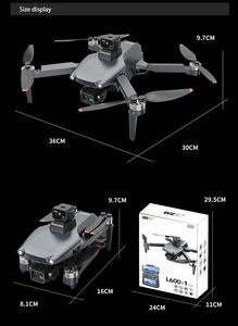 Nuevo Dron L600-1 <span class=keywords><strong>Pro</strong></span> Max sin Escobillas para Principiantes, Distancia de Vuelo de 3KM, Evitación de Obstáculos, Cámara Dual 4K HD, Control Remoto - Product Image 3