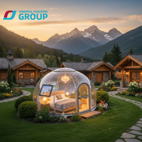 Dôme transparent en verre pour glamping extérieur, type igloo écologique, pour hôtels et complexes hôteliers, en aluminium, pour une expérience 'Full House'