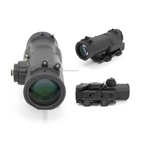 Tactical Prism Scope 1x-4x Fixed Dual Purpose Red Illuminated 11 Brightness Levels CR2032 Battery Hunting Optical Sight Quick