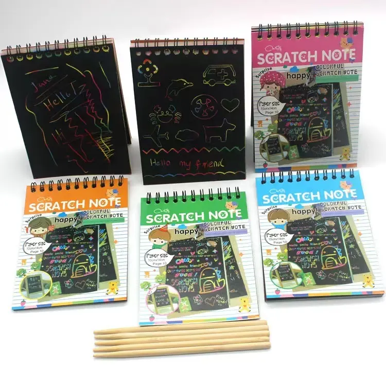 Rainbow Color Scratch Art Paper Card Set Best Selling Scratch Activity Book For Children