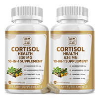 Capsules végétaliennes Équilibre Cortisol Ashwagandha Magnésium Glycinate L-Théanine Mélange Herbal Apaisant Anti-Stress Adulte Supplément OEM