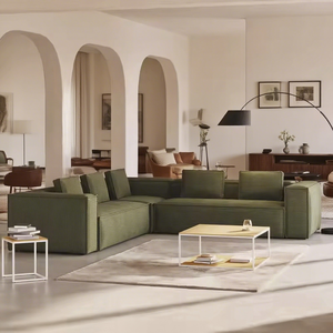 Hiện đại màu xanh đậm hình chữ L Modular Góc cắt <span class=keywords><strong>sofa</strong></span> <span class=keywords><strong>Set</strong></span> nén đồ nội thất phòng nhung vải phòng khách ghế <span class=keywords><strong>sofa</strong></span> - Product Image 1