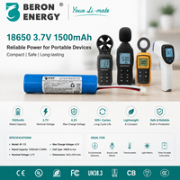 Paket Baterai Lithium Ion 3.7V 1500mAh 18650, Baterai Li-ion Isi Ulang Kecil dengan Konektor Kabel untuk Printer Label Genggam OEM