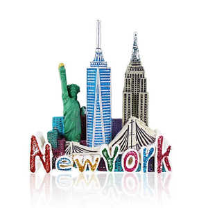 שרף יצירתי מגנט מקרמיקה מזכרת מכירות עם מרכז הסחר העולמי אחד מונומנטים מתכת ניו יורק - Product Image 1