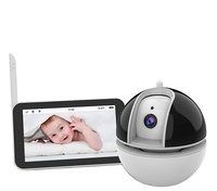 Caméra de surveillance pour bébé sans fil avec écran tactile HD 720P de 5 pouces, inclinaison/inclinaison/zoom, audio bidirectionnel, test de température et vision nocturne