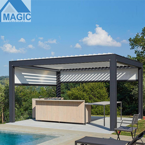Kits de pergola en aluminium sur mesure, imperméables et réglables, avec lames motorisées pour solution d'ombrage de patio extérieur et de jardin - Product Image 1