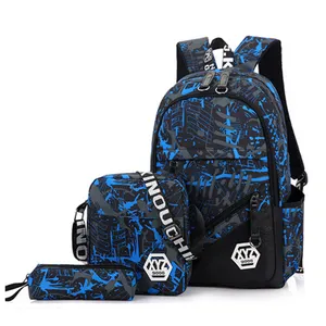 Wholesale leisure Fancy graffiti school bags teenager canvas school backpack waterproof laptop backpack bags