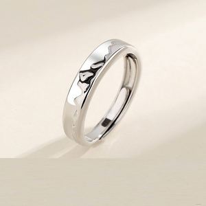 Latest Design Jewelry <b>Couple</b> <b>Rings</b> Wedding Finger Simple <b>Rings</b> Adjustable Mountain Sea Commemorative Jewelry <b>Ring</b> - Product Image 3