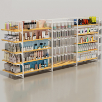 Étagère double face pour magasin à un dollar avec crochet Équipement de supermarché en bois Cadeau Magasin de souvenirs Estanteria