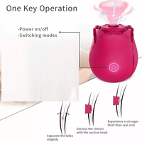 Mini stimulateur de point G et de mamelons en forme de rose, vibromasseur langue en silicone à 10 vibrations pour stimulation clitoridienne, pour femmes et couples