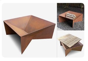 Custom Home Garden Outdoor Camping Corten Steel Wood Burning <b>Fire</b> <b>Pit</b> - Product Image 6
