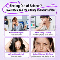 Té OEM Cinco en Uno para el Crecimiento del Cabello con Sésamo, Morera, Arroz y Frijol, Natural, Anticaída, Nutre el Cuero Cabelludo, Marca Personalizada