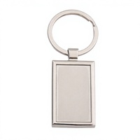 Porte-clés solaire en gros pour voiture, avec logo gravé, porte-clés vierge en métal, porte-clés rectangulaire en alliage avec impression UV et époxy