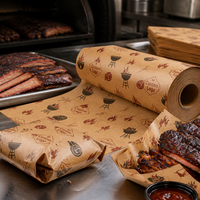 Papier d'emballage pour viande BBQ, feuille de service anti-graisse, emballage pour viande fumée, fabricant et fournisseur