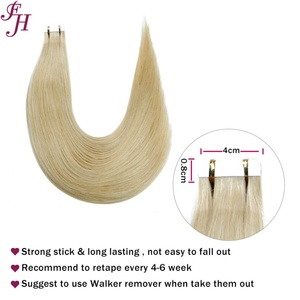 FH Großhandel Gerade Solan Tape-in Remy Haarverlängerung Helle Farbe Tape-in Haarverlängerung 613 mit Haarteil - Product Image 3