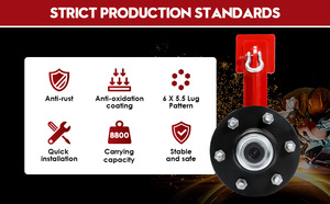 Tham vọng 2 gói vận chuyển container bánh xe 6-Lug bánh xe kit, vận chuyển container phụ kiện, Heavy-Duty vận chuyển container trục - Product Image 6