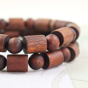 Black Agarwood <b>Bracelet</b> Geometric Barrel <b>Beads</b> Unisex Everyday Wear Collectible Jewelry - Product Image 1