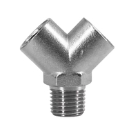 1/4 "BSPP NPT femelle mâle en forme de Y séparateur bloc coupleur adaptateur eau gaz carburant