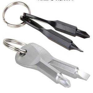 Porte-clés de survie en plein air, tournevis portable multifonctionnel, outil Phillips en plastique noir, multi-outil pour réparation DIY - Product Image 4