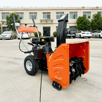 Balayeuse à neige multifonctionnelle 6.5 HP Puissant moteur à essence Souffleuse à neige pour jardin et école Machine à chasse-neige manuelle