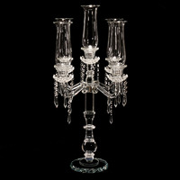 Candélabres en cristal à 5 bras MH-Z0095 uniques avec décorations de table de mariage en tube de verre