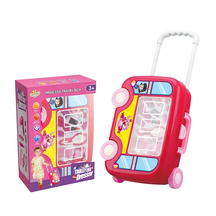 Hot New amazon baby jewelry girls toys set Makeup storage beauty make up pull box pretend play game indoor preschool kids toy